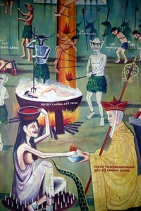 Phu Long boeddhistische tempel, Boeddhistische vagevuur, Schilderij, Ho Chi Minhstad, Vietnam door Unbekannt Unbekannt